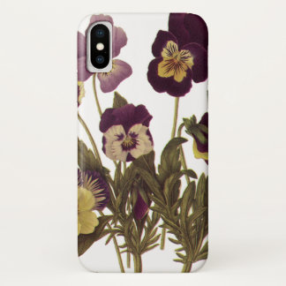 Vintage Pansies in Bloom, Floral Garden Flowers iPhone X Case