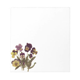 Vintage Pansies in Bloom, Floral Garden Flowers Notepad