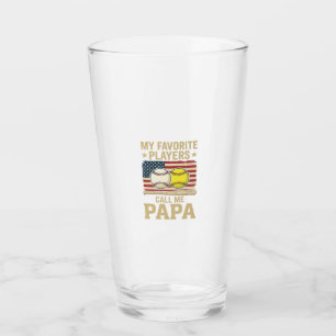 Vintage Papa Baseball Softball Players Shirt Desig Glass