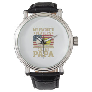 Vintage Papa Baseball Softball Players Shirt Desig Watch