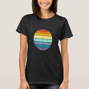 Vintage Papa Bear Rainbow Papa Bear Retro Papa Bea T-Shirt