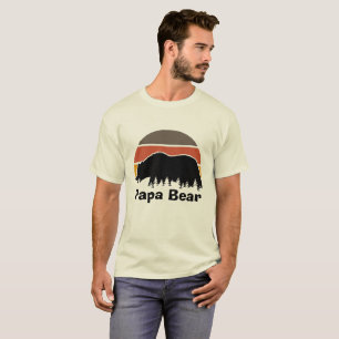 Vintage Papa Bear Retro Sunset T-Shirt