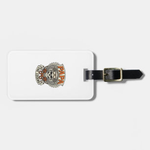 Vintage Papa Biker Skull Legend Luggage Tag