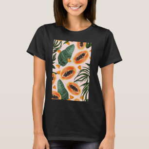 Vintage Papaya Fruit Pattern Art T-Shirt