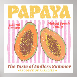 Vintage Papaya Summer Poster