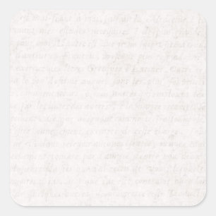 Vintage Paper Antique French Script Writing Blank Square Sticker