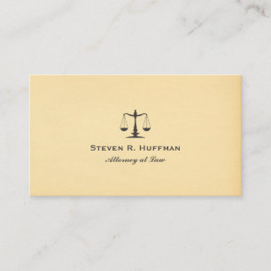 Vintage Paper Attorney at law Justice Scale Business Card
