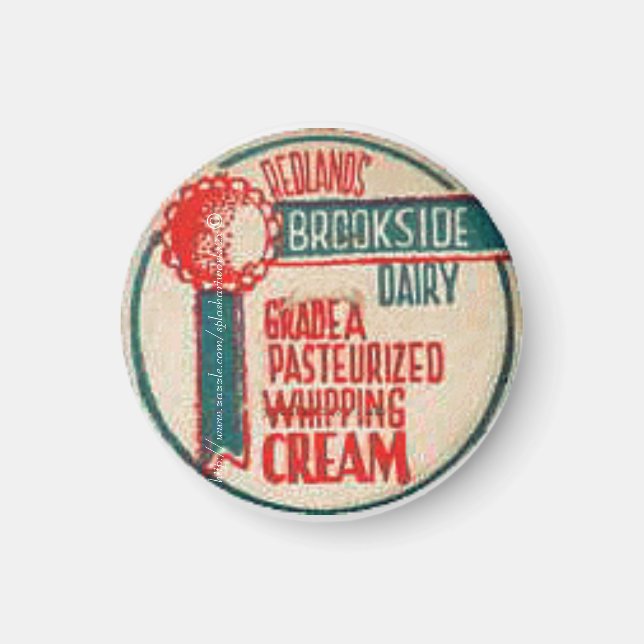 "Vintage paper cap-Redlands Brookside Dairy" Magnet (Front)