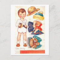 Vintage Paper Doll Postcard--Our Jimmy