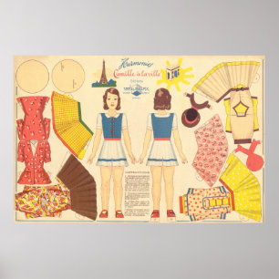 Vintage Paper Doll  Poster
