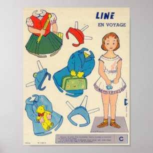 Vintage Paper Doll  Poster
