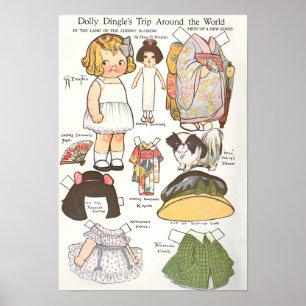 Vintage Paper Doll  Poster