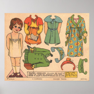 Vintage Paper Doll  Poster