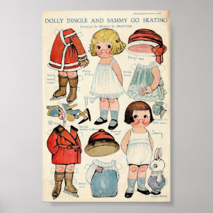 Vintage Paper Doll  Poster