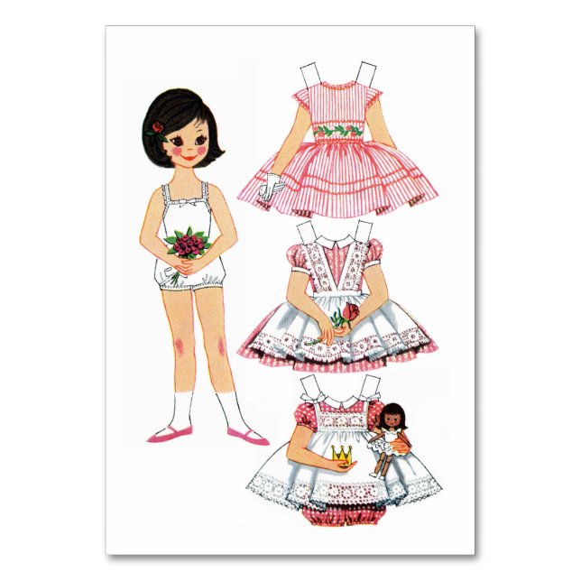 Vintage Paper Doll Table Number (Front)