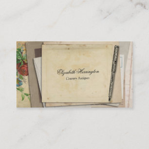 Vintage Paper Ephemera Antique Fountain Pen Business Card