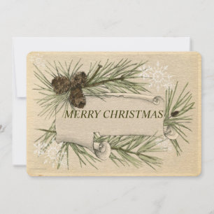 Vintage Paper, Holiday, Christmas, Custom Holiday Card