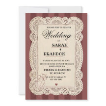 Vintage Paper Lace Burgundy Wedding/GRADUATION