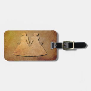 Vintage Paper Lesbian Brides Luggage Tag