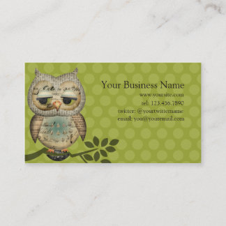 Vintage Paper Owl Business Cards