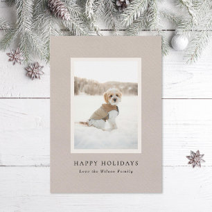 Vintage Paper Pet Portrait Photo Holiday Card