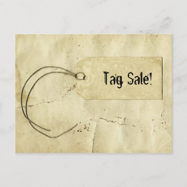 Vintage Paper Price Tag Postcard (Front)