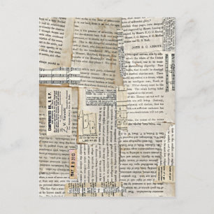 Vintage Paper Scraps - Vertical Postcard