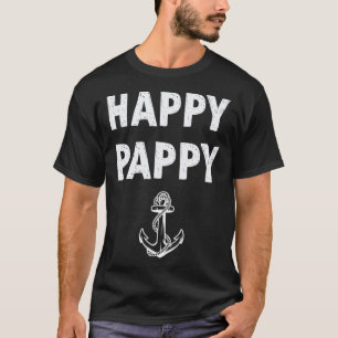 Vintage Pappy Captain Papa Happy Pappy Grandpa Boa T-Shirt