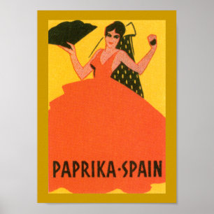 Vintage "Paprika Spain" Label Poster