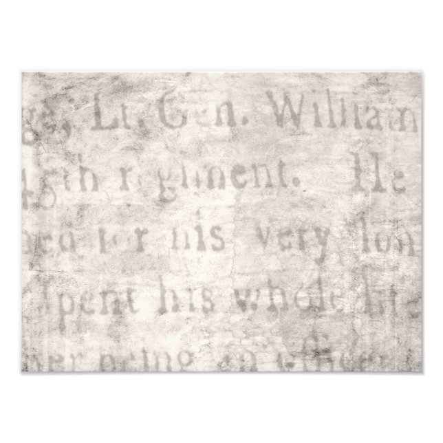 Vintage Parchment Antique Text Template Blank Photo Print (Front)