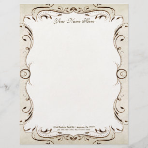 Vintage Parchment Look Letterhead Resume Paper