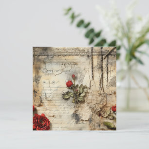 Vintage Parchment Love Letter with Flowers (10)