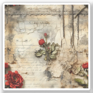 Vintage Parchment Love Letter with Flowers (10)
