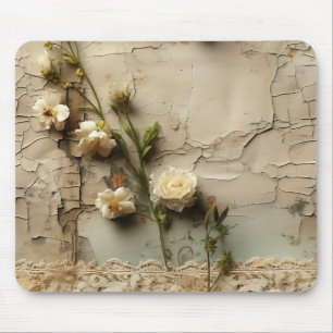 Vintage Parchment Love Letter with Flowers (3) Mouse Pad