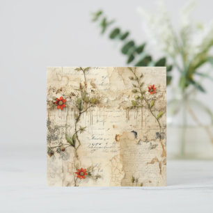 Vintage Parchment Love Letter with Flowers (6)