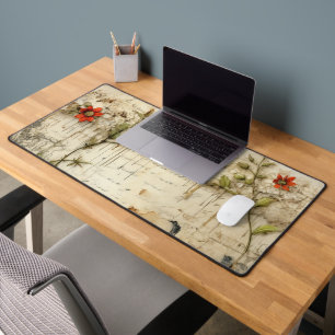 Vintage Parchment Love Letter with Flowers (6) Desk Mat