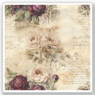 Vintage Parchment Love Letter with Flowers (7)