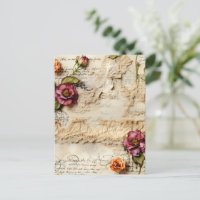 Vintage Parchment Love Letter with Flowers (8)