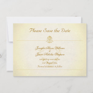 Vintage Parchment Paper Style Save the Date
