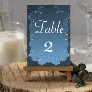 Vintage Parchment Teal Wedding Table Number