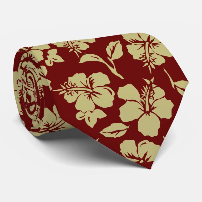 Vintage Pareau Hawaiian Hibiscus Ties (Rolled)