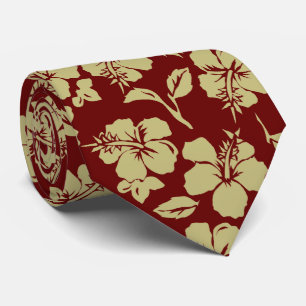 Vintage Pareau Hawaiian Hibiscus Two-sided Printed Tie