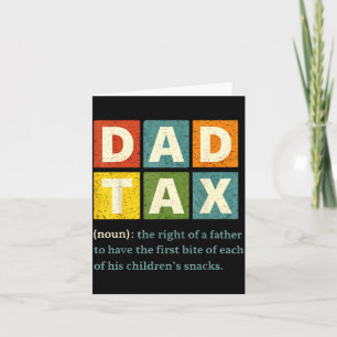 Vintage Parent Tax Definition Men Funny Fathers Card