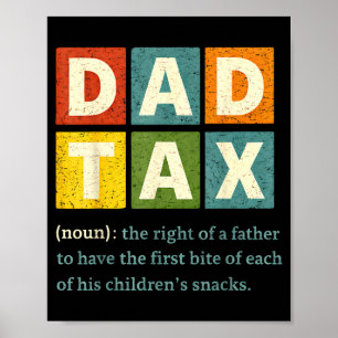 Vintage Parent Tax Definition Men Funny Fathers Poster