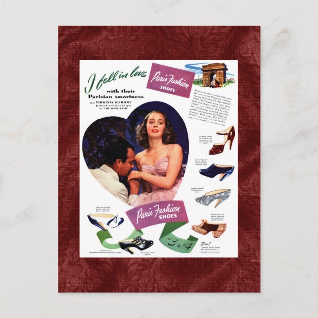 Vintage Paris Advertisement Postcard (Front)