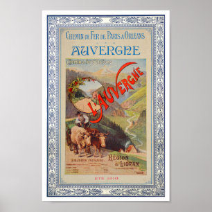 VINTAGE PARIS AUVERGNE FRANCE PRINT