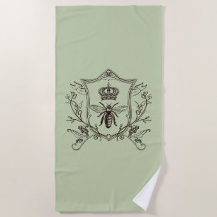 Vintage Paris Beekeeper French Crown Bee Queen Beach Towel