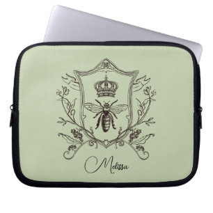 Vintage Paris Beekeeper French Crown Bee Queen Laptop Sleeve