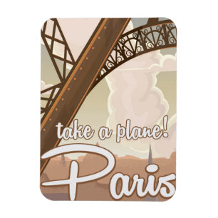 Vintage Paris Cartoon travel poster Magnet