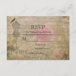 Vintage Paris Chic Birthday Party Wedding RSVP